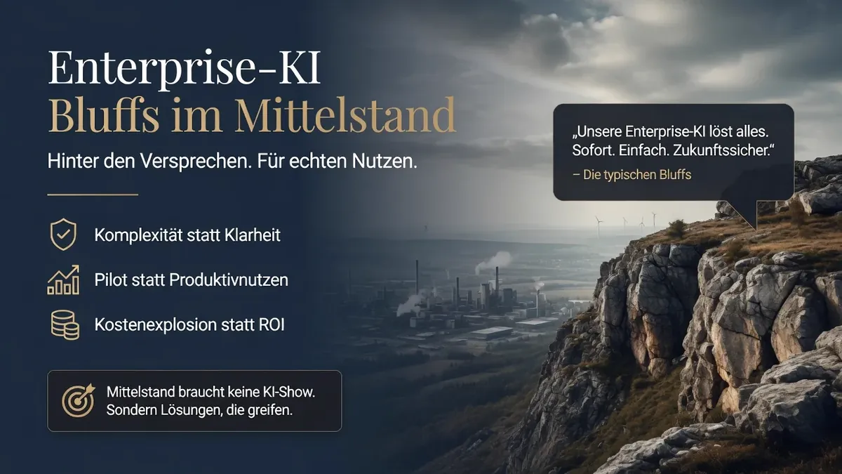 Die Enterprise-KI Illusion: Die 3 dreistesten Bluffs, auf die der Mittelstand gerade reinfällt