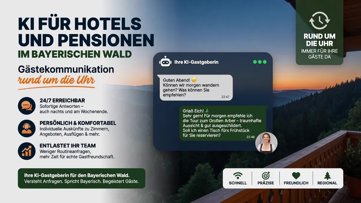 KI für Hotels und Pensionen im Bayerischen Wald: Gästekommunikation rund um die Uhr